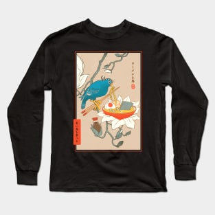 Bird and ramen Ukiyoe Long Sleeve T-Shirt